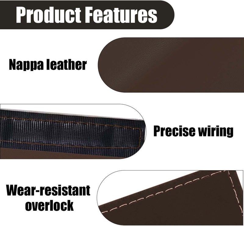 LHDOS 2PCS Car Grab Handle Cover, Anti-Scratch Auto Inner Front Rear Door Pull Handle Cover, PU Leather Door Grip Gloves Protector Auto Interior Decoration Accessories for Car, Truck, SUV (Coffee) - Image 3